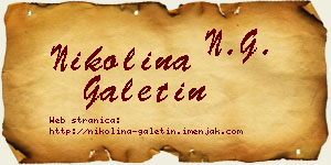 Nikolina Galetin vizit kartica